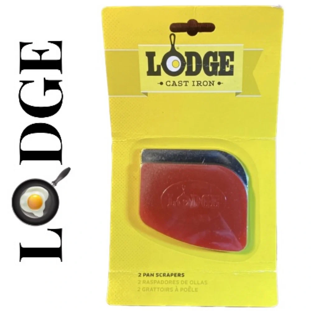 Lodge 2 Pack Durable Polycarbonate Black Red Pan Scrapers